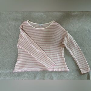 MIRACLE Pink and White Striped Oversized Sweater